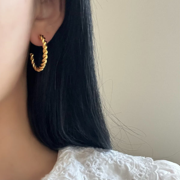 Twisted Braid Statement Hoop Earrings