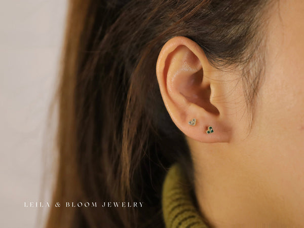 Heart Gemstone Screw Back Studs