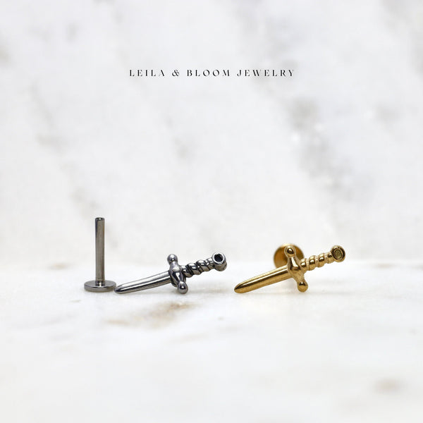 Dagger Knife Flat Back Stud | 18G