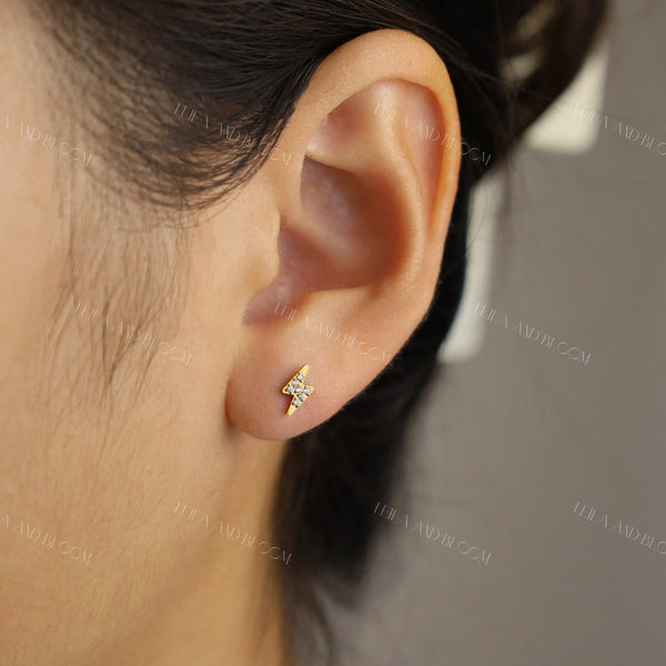 Lightning Bolt Flat Back Stud | 16G
