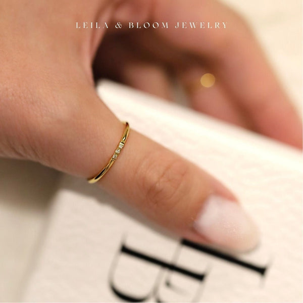 Dainty CZ Diamond Stacking Ring