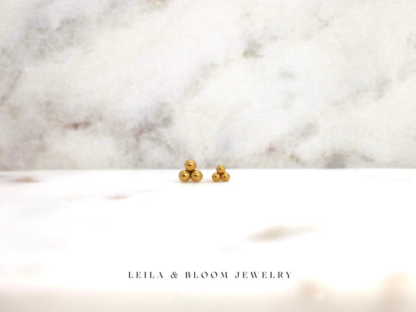 Simple Gold Screw Back Stud Earrings