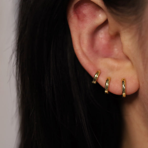 Dainty Huggie Hoop Earrings | Gold & Silver