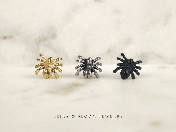 Spider Screw Back Stud Earrings