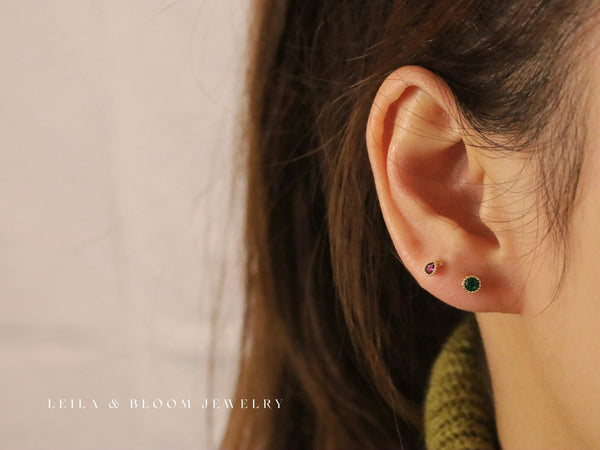 Teardrop Gemstone Screw Back Studs