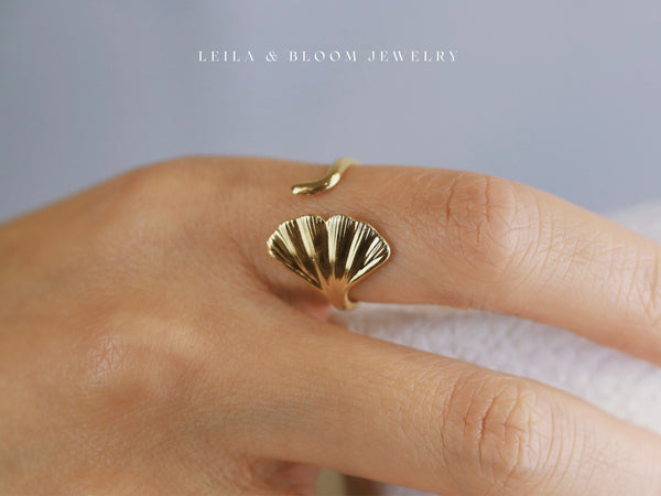 Gold Sea Shell Statement Ring