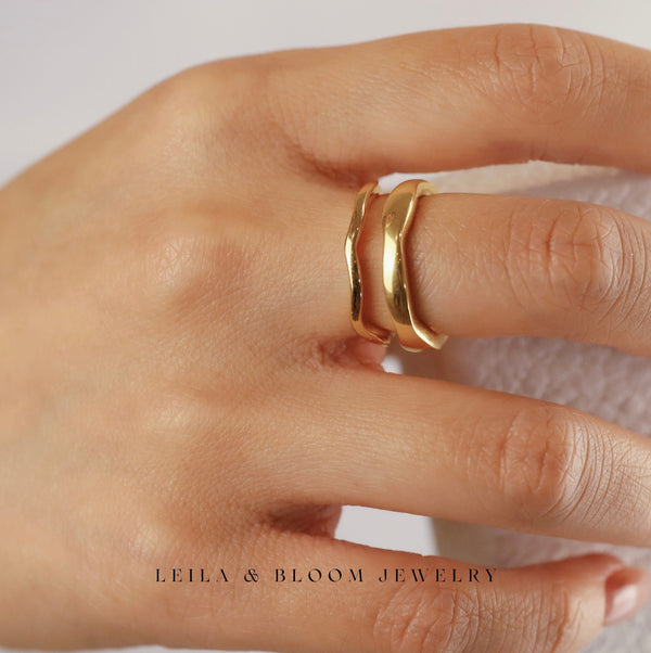 Chunky Ripple Dome Gold Ring