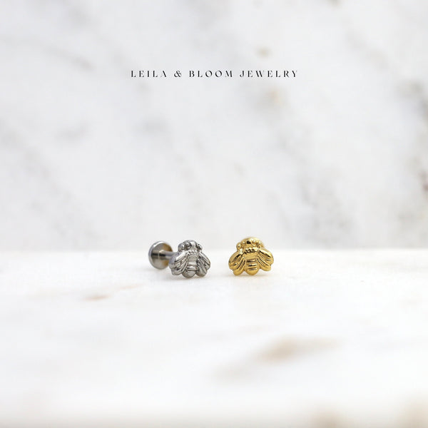 Bumble Bee Flat Back Stud | 18G