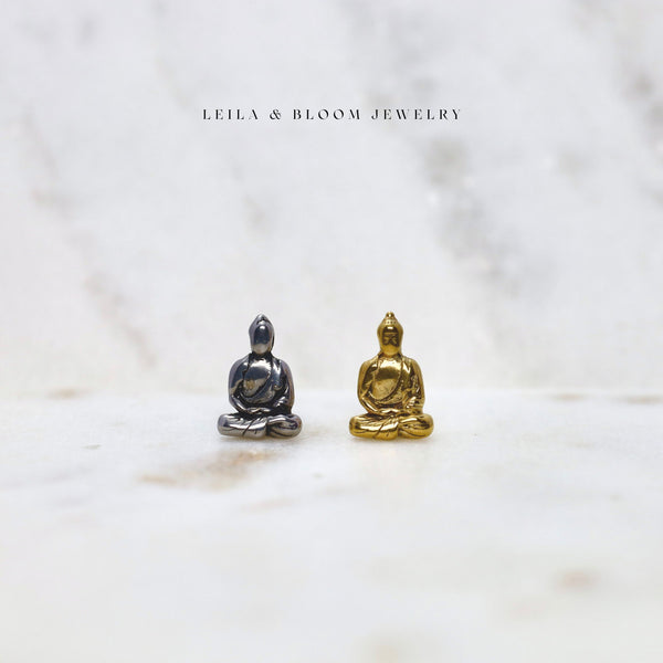 Buddha Flat Back Stud Earring | 18G