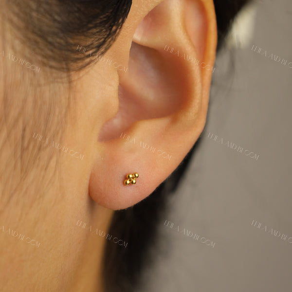 4 Sphere Cluster Flat Back Stud | 16G