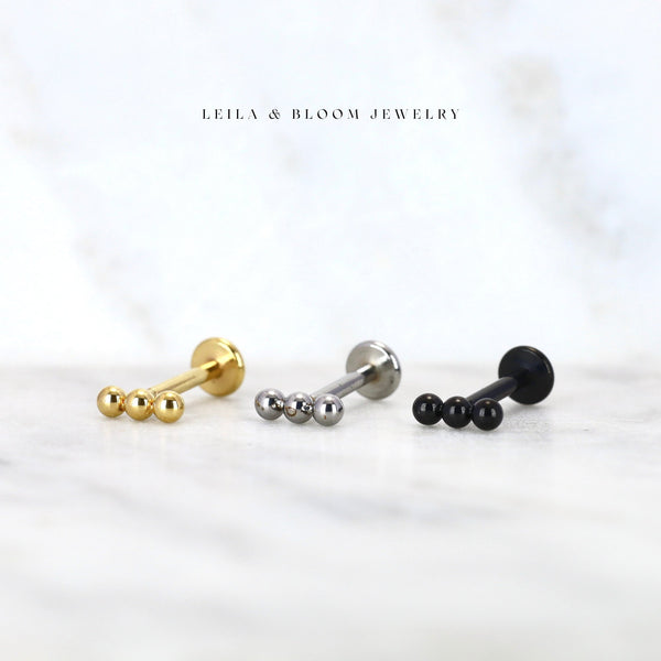 3 Sphere Cluster Flat Back Stud | 16G