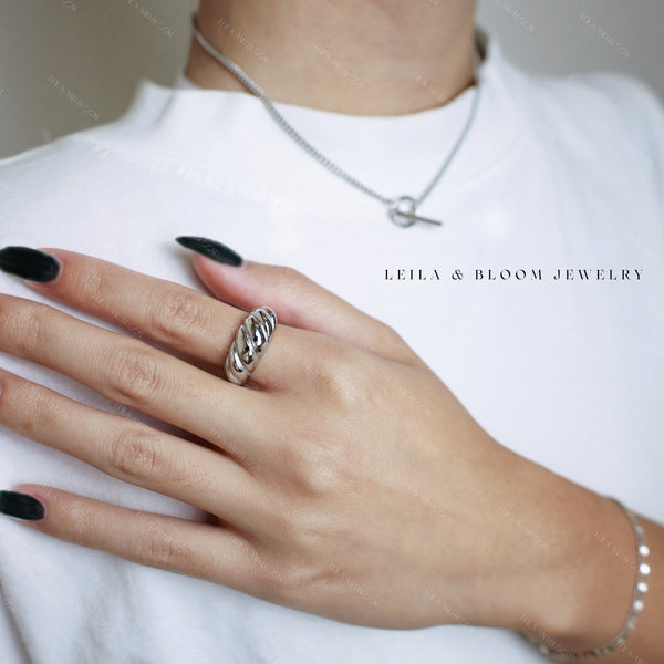 Gold Croissant Statement Ring