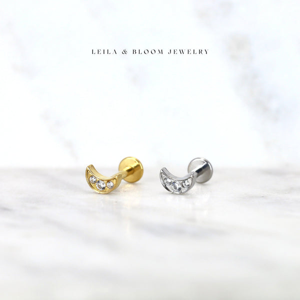 Moon Crest Flat Back Stud | 18G