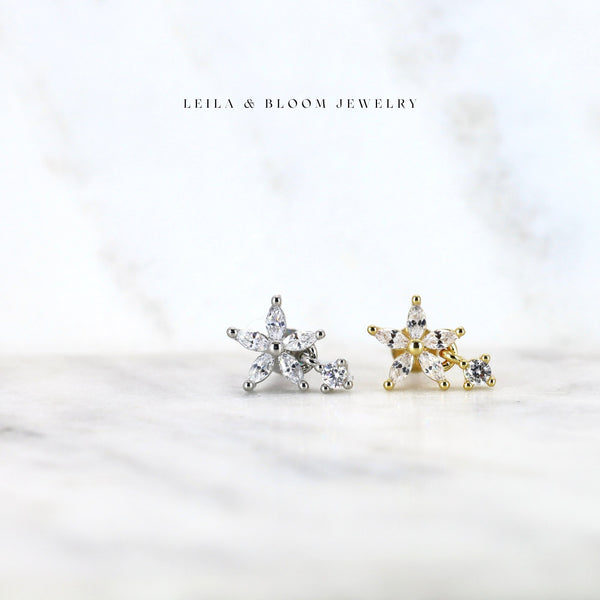 Flower Star Flat Back Stud | 18G